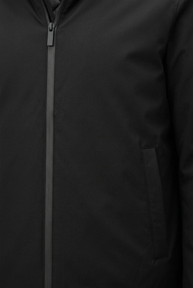 Reversible Padded and Hooded Jacket - Black - Detail