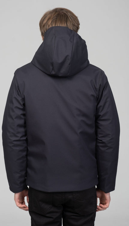 Reversible Padded and Hooded Jacket - Navy - Ron Tomson