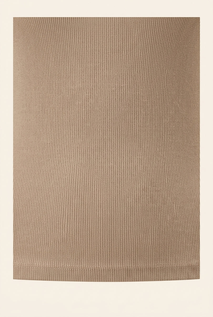 Ribbed Cotton Tank Top - Vizon - Detail