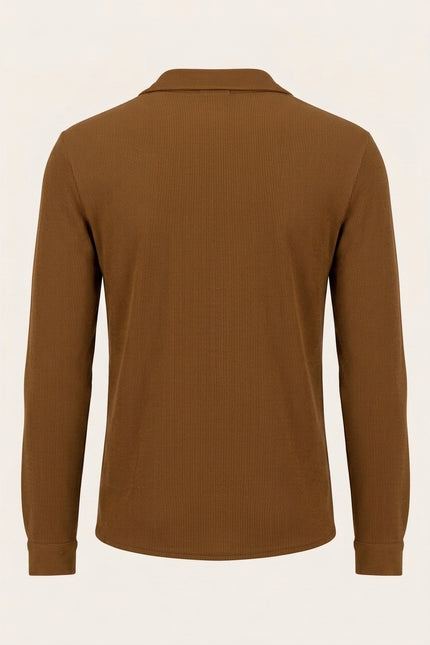 Ribbed Shirt - Camel - Back