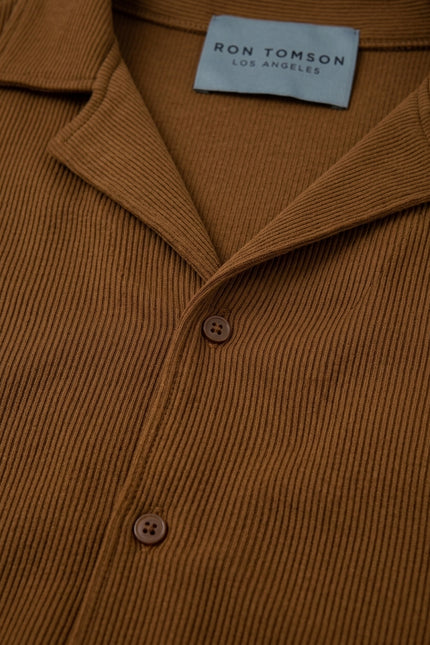 Ribbed Shirt - Camel - Detail