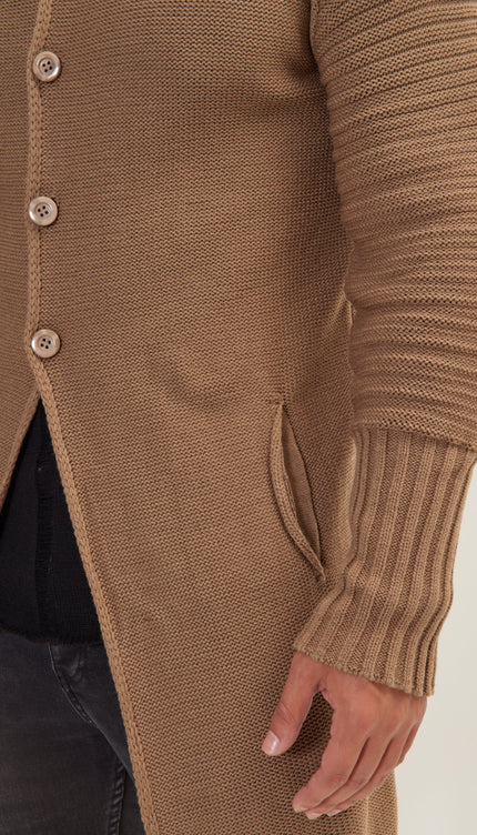 Ribbed Sleeves Fitted Cardigan - Vizon - Ron Tomson