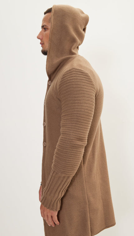 Ribbed Sleeves Fitted Cardigan - Vizon - Ron Tomson