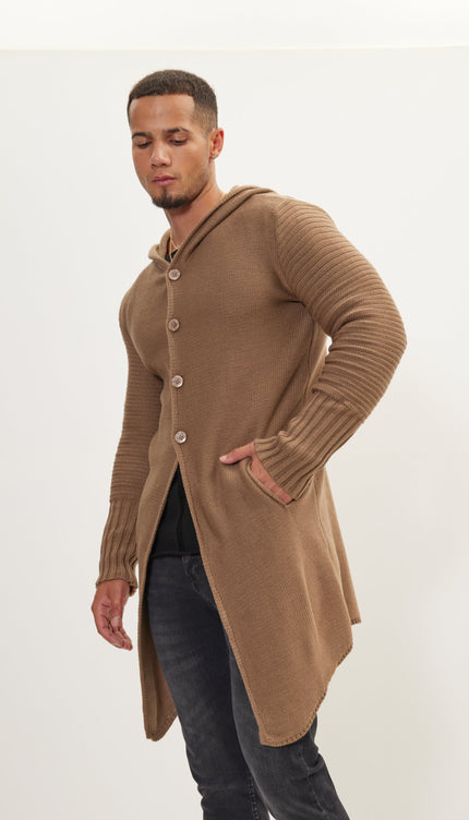 Ribbed Sleeves Fitted Cardigan - Vizon - Ron Tomson