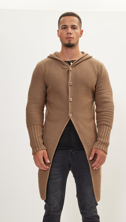 Ribbed Sleeves Fitted Cardigan - Vizon - Ron Tomson