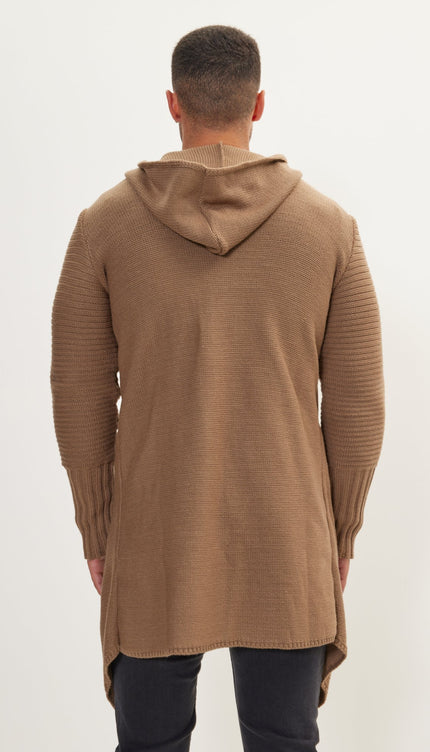 Ribbed Sleeves Fitted Cardigan - Vizon - Ron Tomson