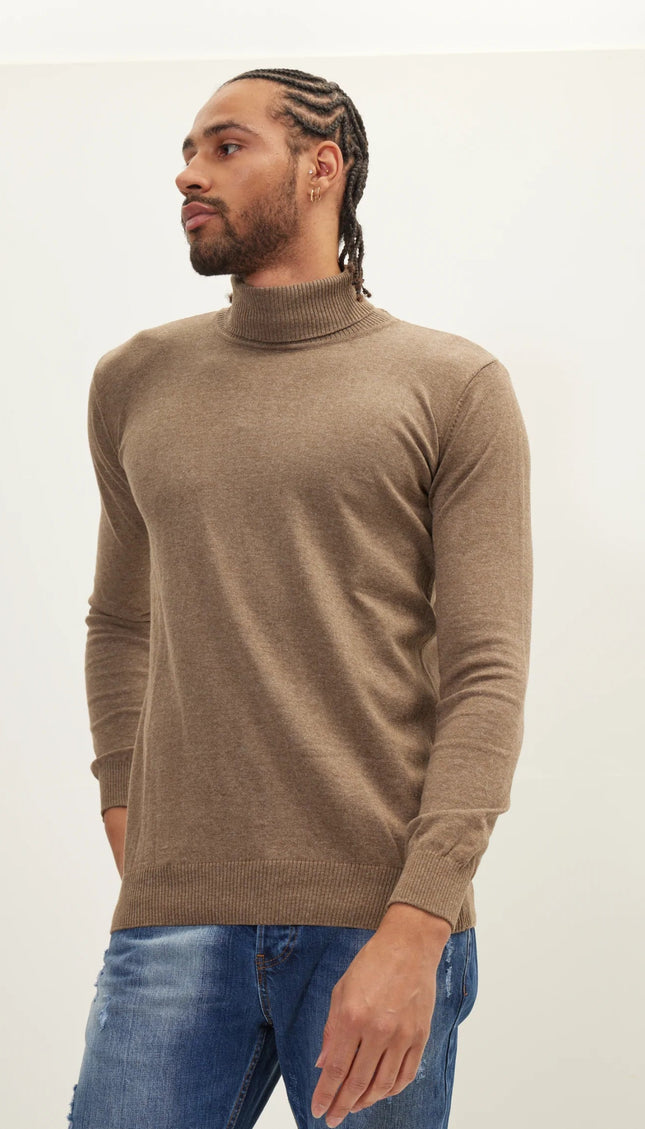 Roll Neck Knit Sweater - Vizon - Ron Tomson