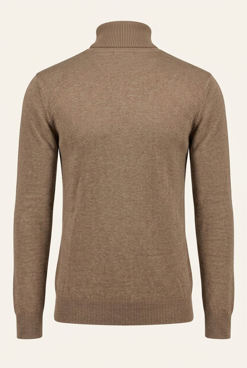 Roll Neck Knit Sweater - Vizon - Back