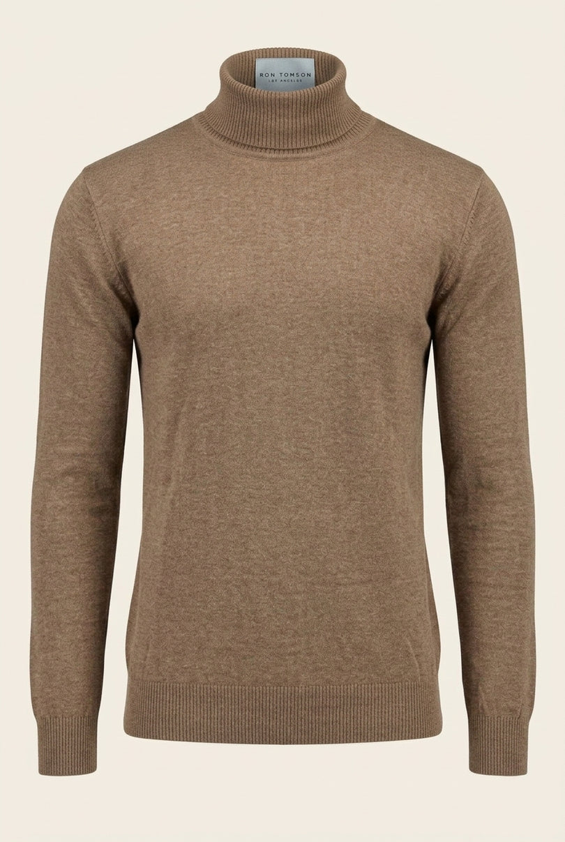 Roll Neck Knit Sweater - Vizon - Front