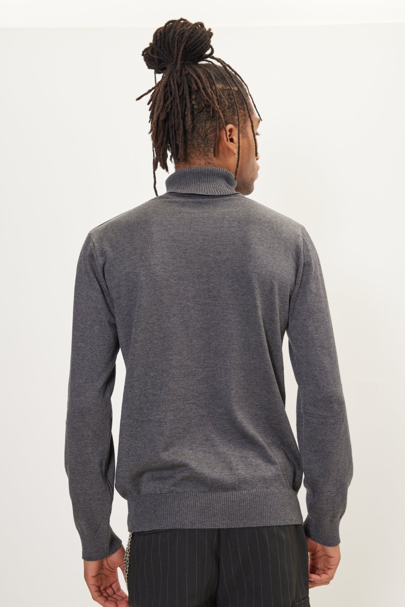 Rollneck Knit Sweater - Anthracite - Ron Tomson