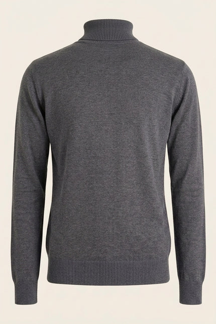 Rollneck Knit Sweater - Anthracite - Back
