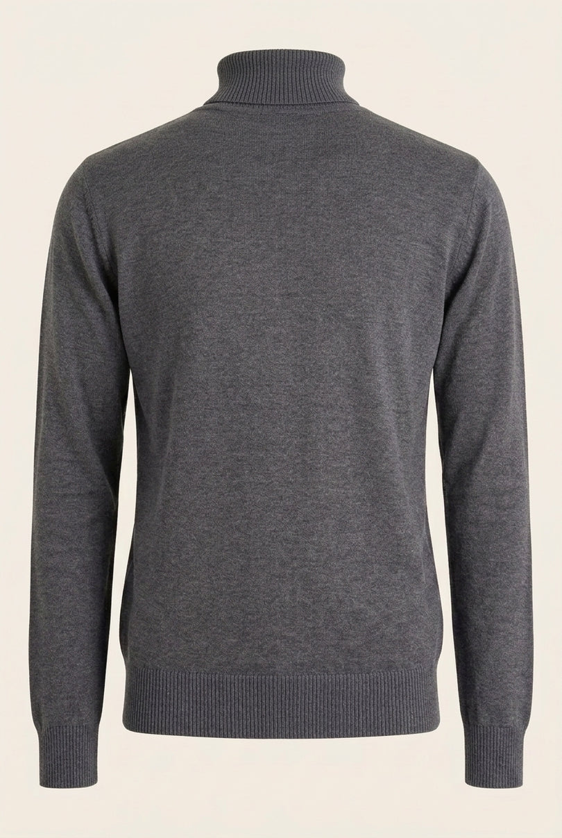 Rollneck Knit Sweater - Anthracite - Back