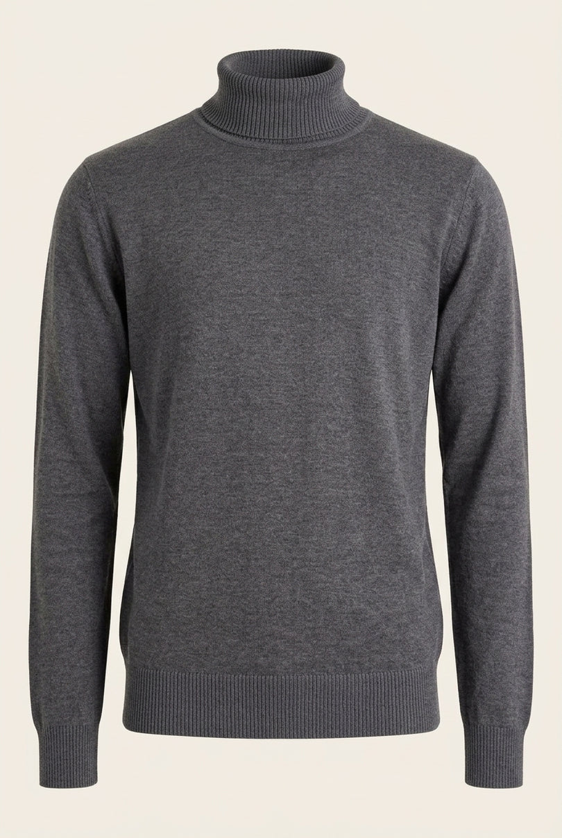 Rollneck Knit Sweater - Anthracite - Front