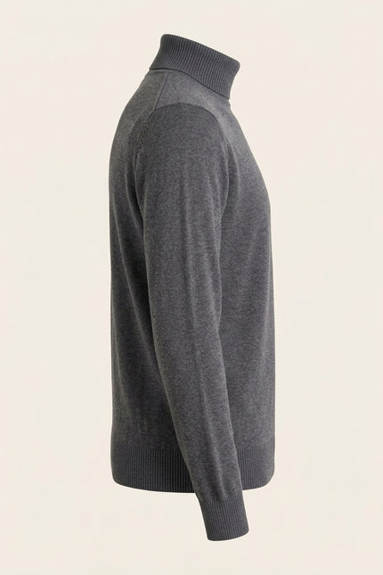 Rollneck Knit Sweater - Anthracite - Side