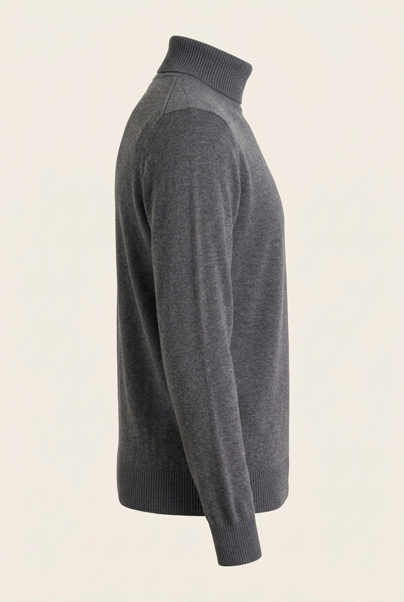 Rollneck Knit Sweater - Anthracite - Side