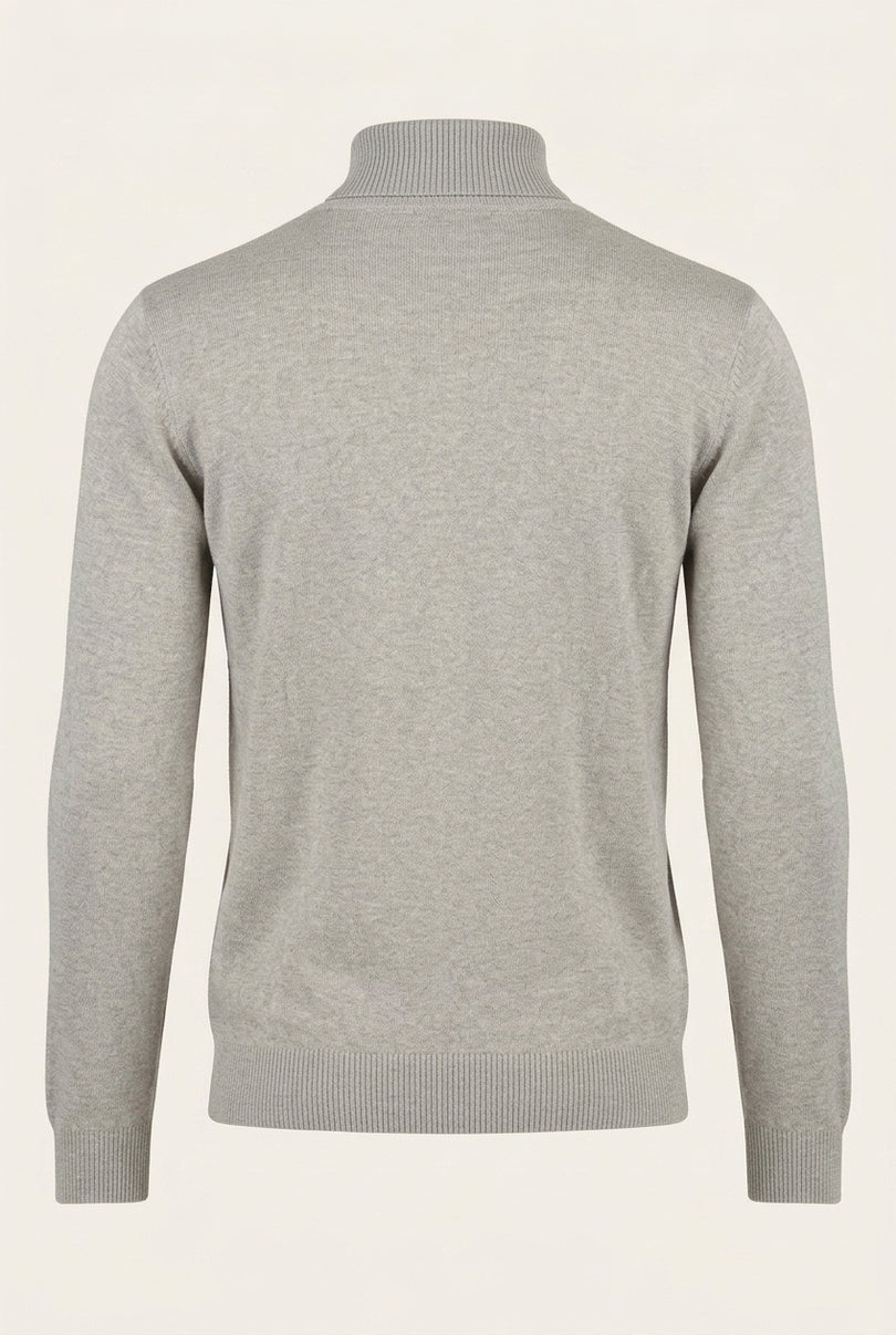 Rollneck Knit Sweater - Grey - Back
