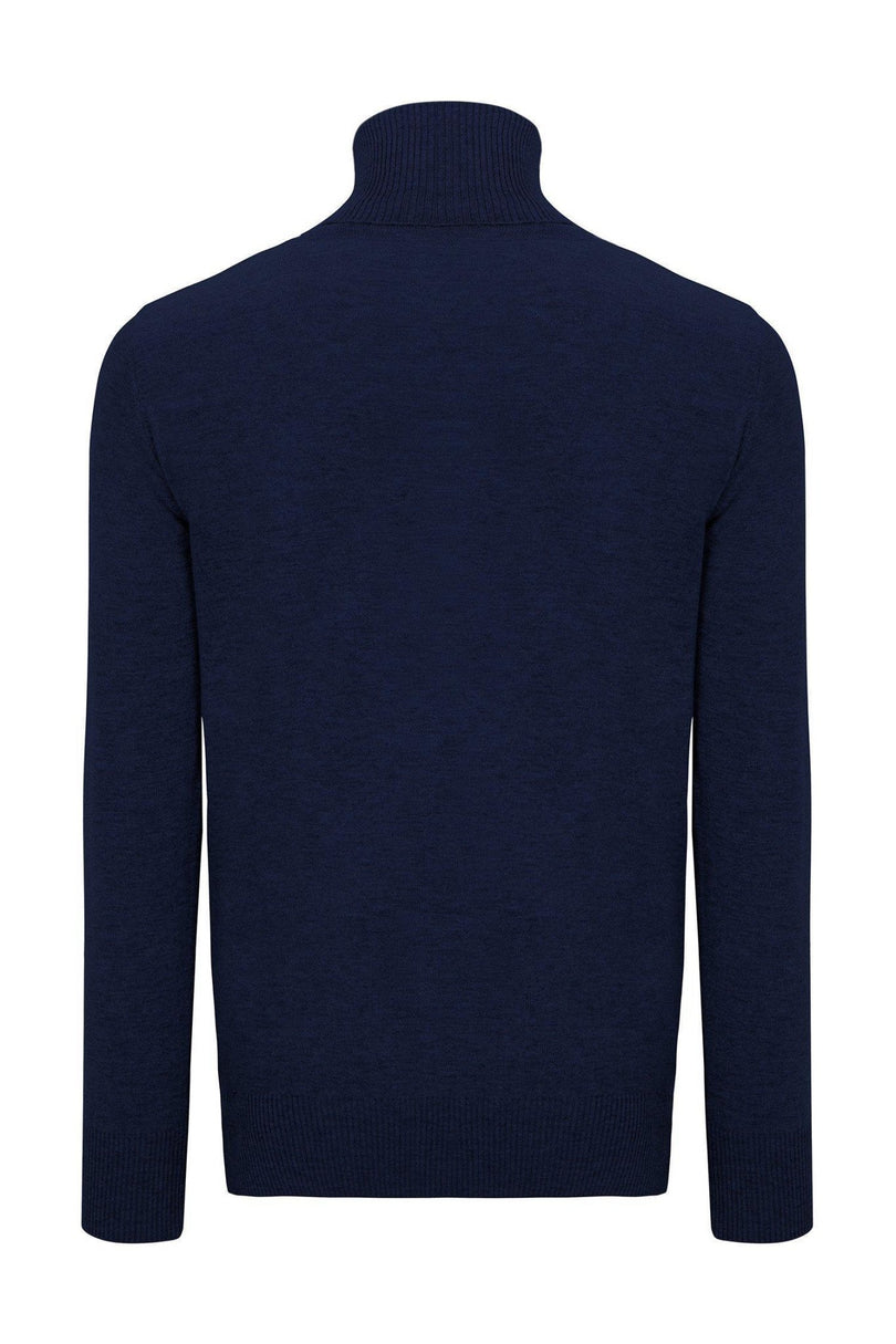 Rollneck Knit Sweater - Navy - Ron Tomson