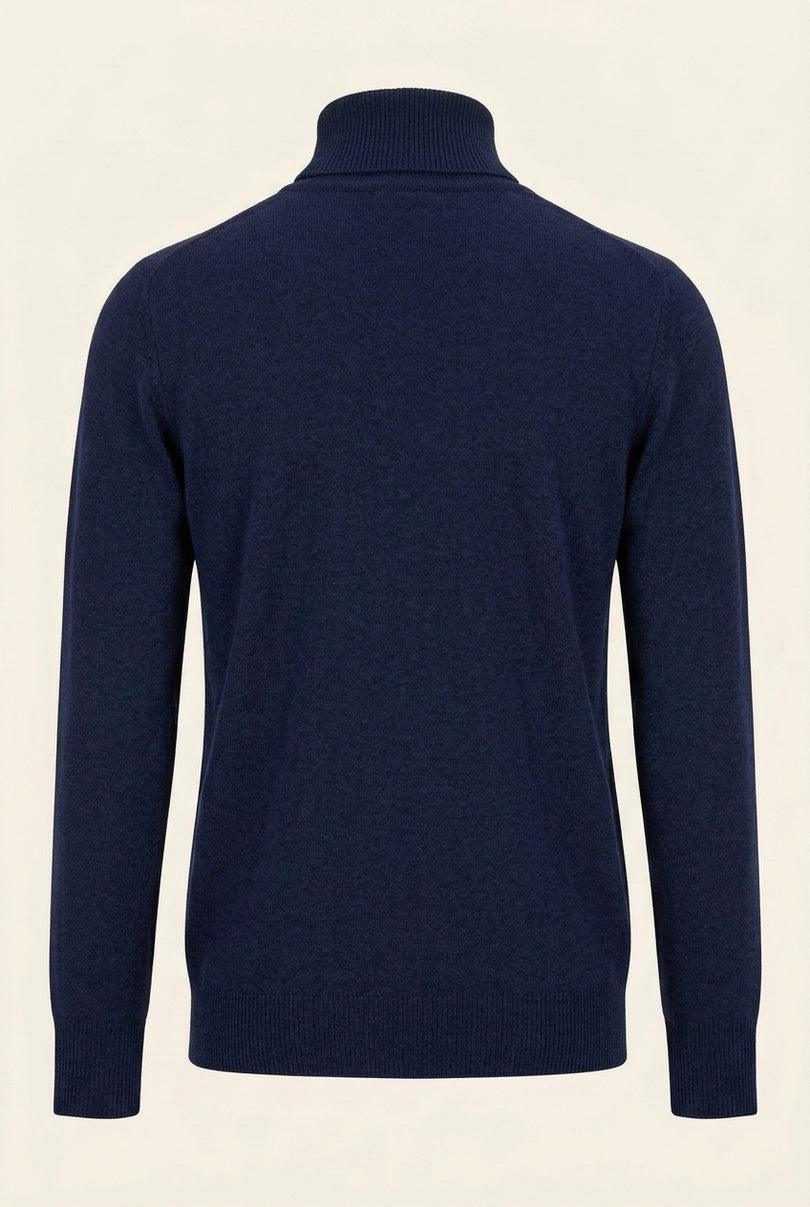 Rollneck Knit Sweater - Navy - Back