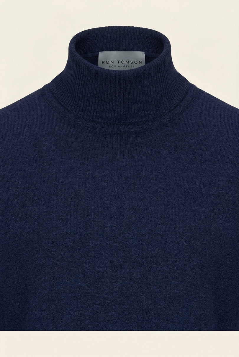 Rollneck Knit Sweater - Navy - Detail