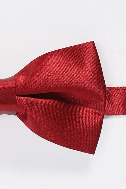 Sateen Pre - Tied Bow Tie - Burgundy - Ron Tomson