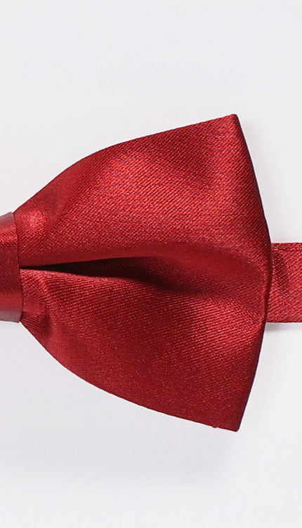 Sateen Pre - Tied Bow Tie - Burgundy - Ron Tomson