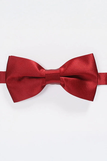 Sateen Pre - Tied Bow Tie - Burgundy - Ron Tomson