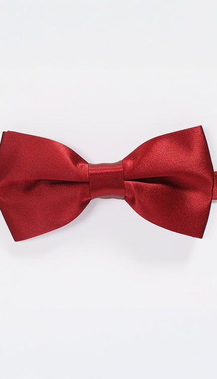 Sateen Pre - Tied Bow Tie - Burgundy - Ron Tomson