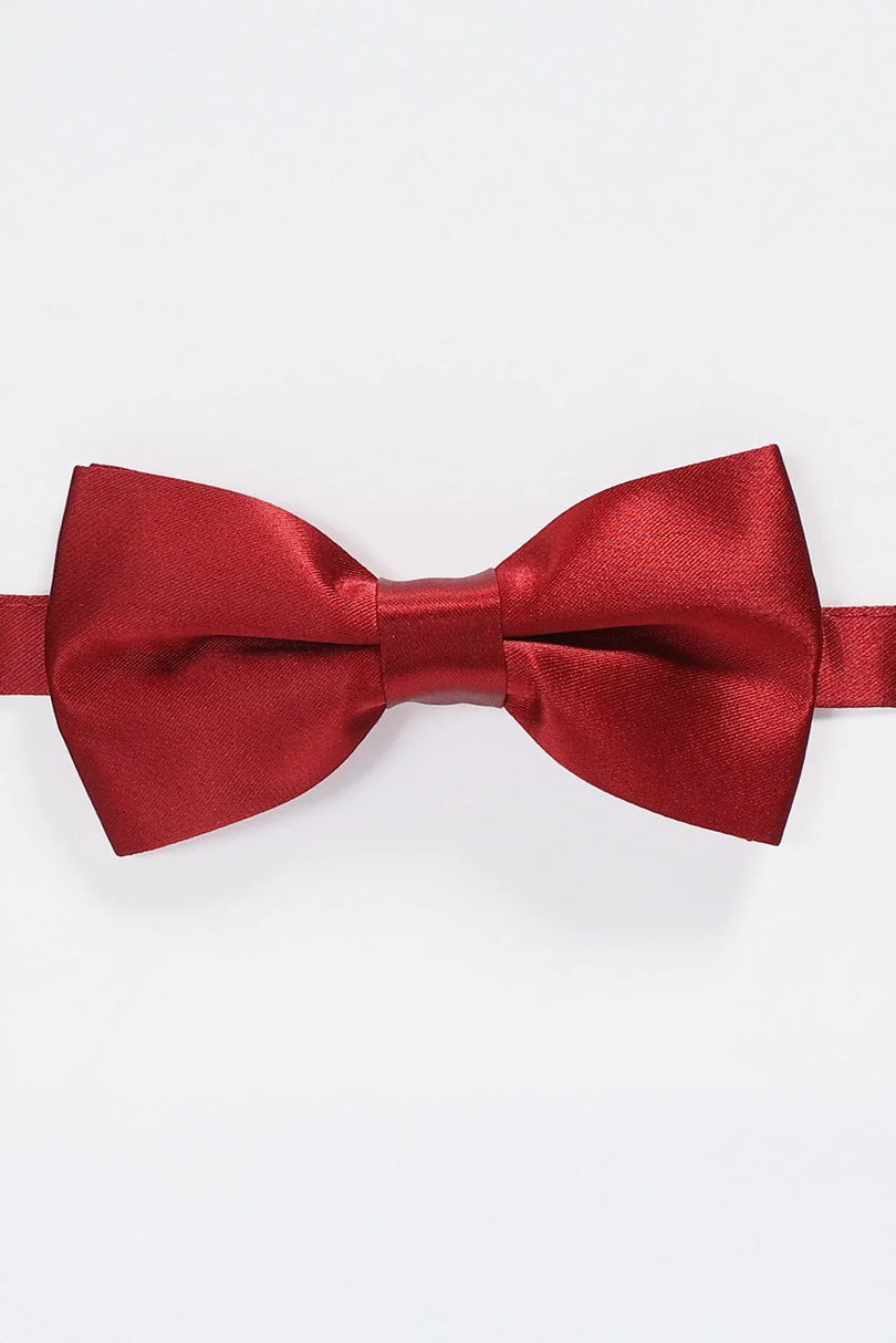 Sateen Pre - Tied Bow Tie - Burgundy - Ron Tomson