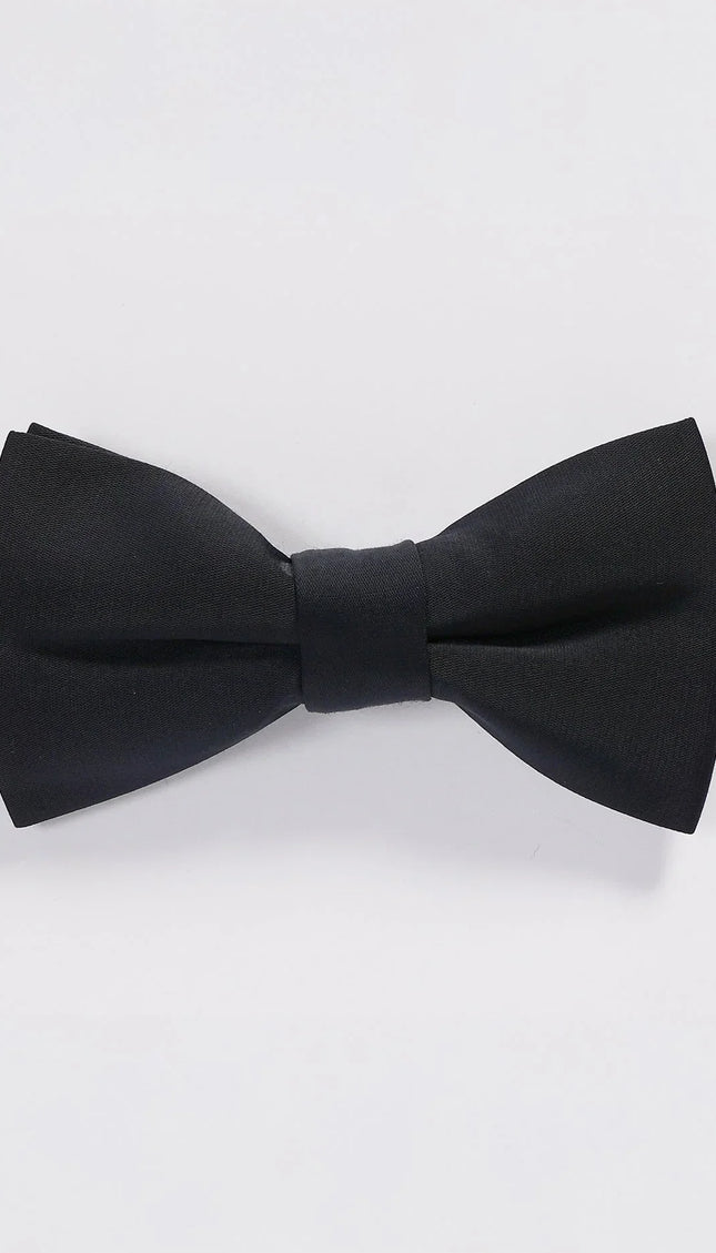 Sateen Pre - Tied Bow Tie - Dark Navy - Ron Tomson