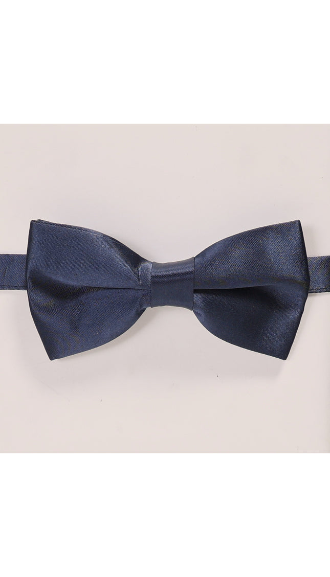 Sateen Pre-Tied Bow Tie - Navy Blue - Ron Tomson
