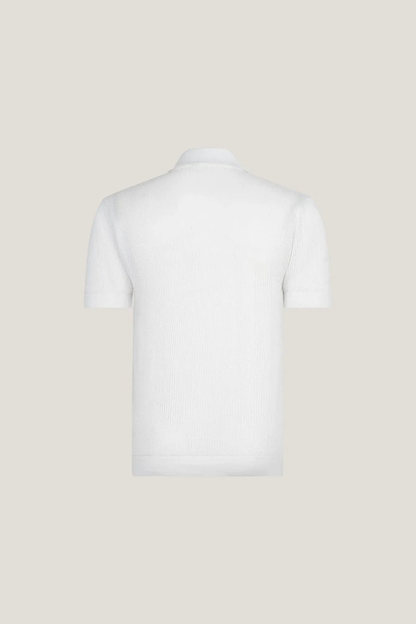 See Through Button Down Mesh Top - Off White - Ron Tomson