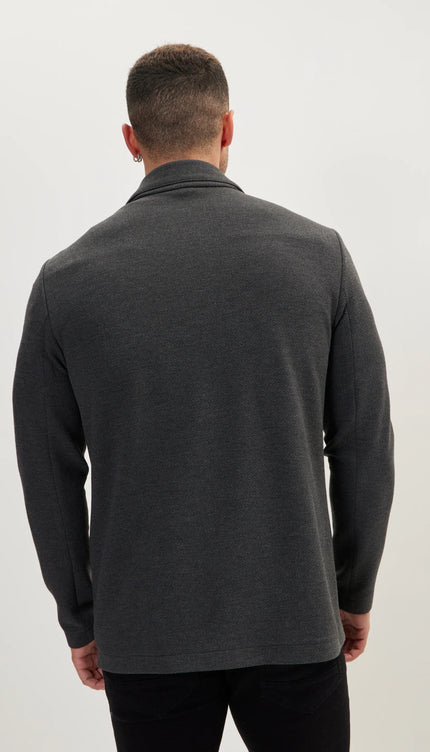 Sleek Full Button Shacket - Anthracite
