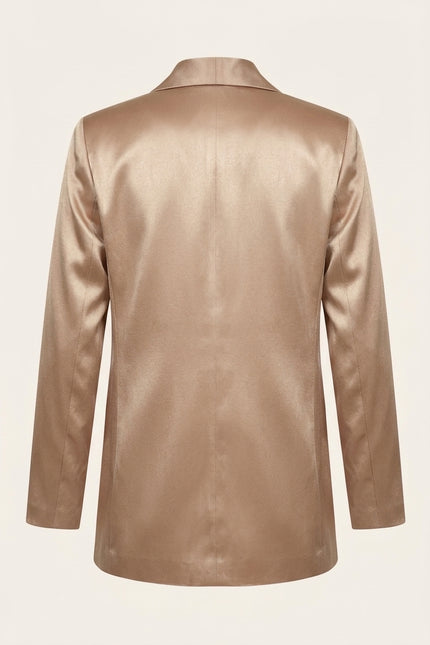 Shawl Collar Blazer - Champagne - Back