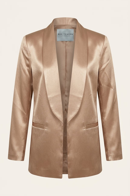 Shawl Collar Blazer - Champagne - Front