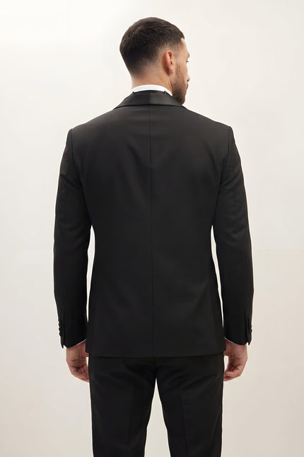 Shawl Lapel Tuxedo - Black - Back