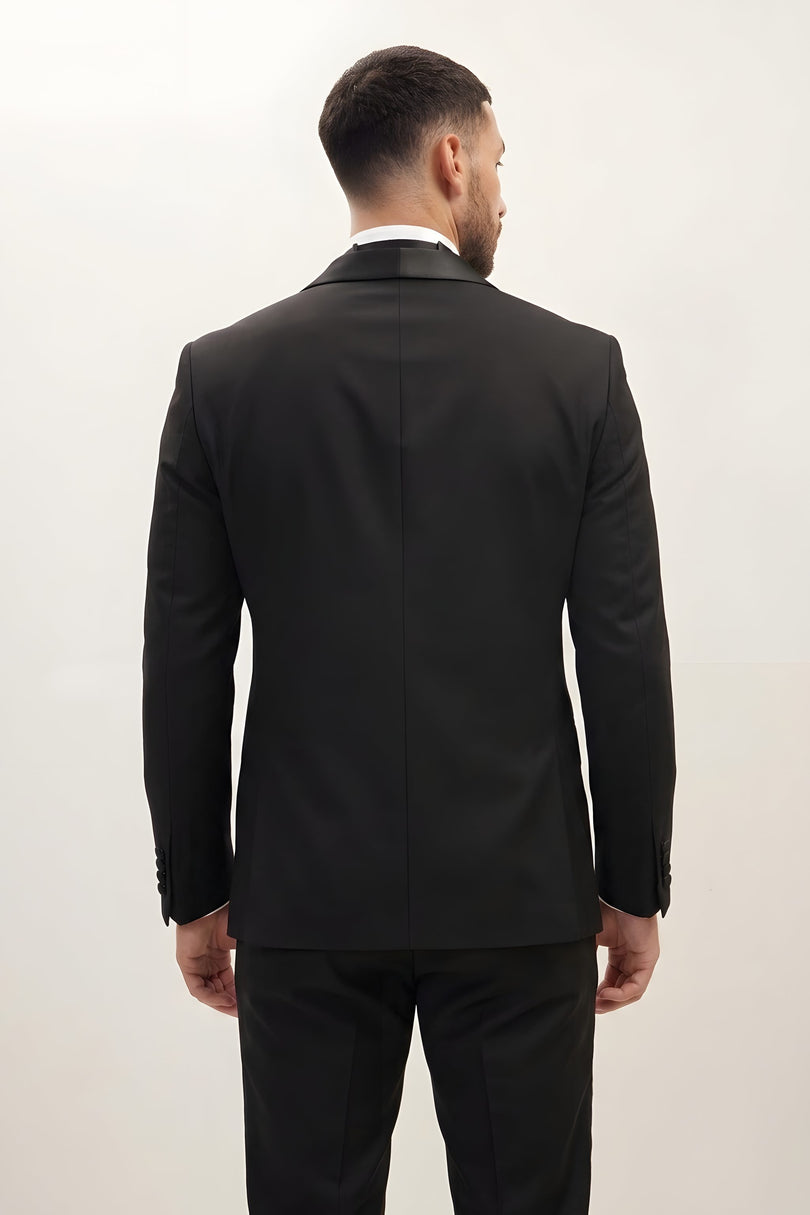 Shawl Lapel Tuxedo - Black - Back