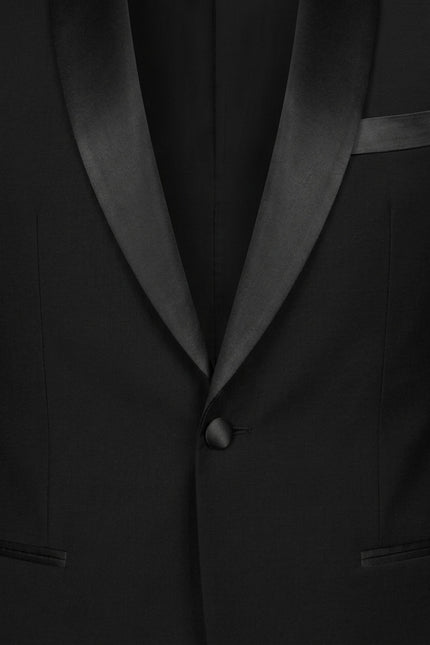 Shawl Lapel Tuxedo - Black - Lapel detail