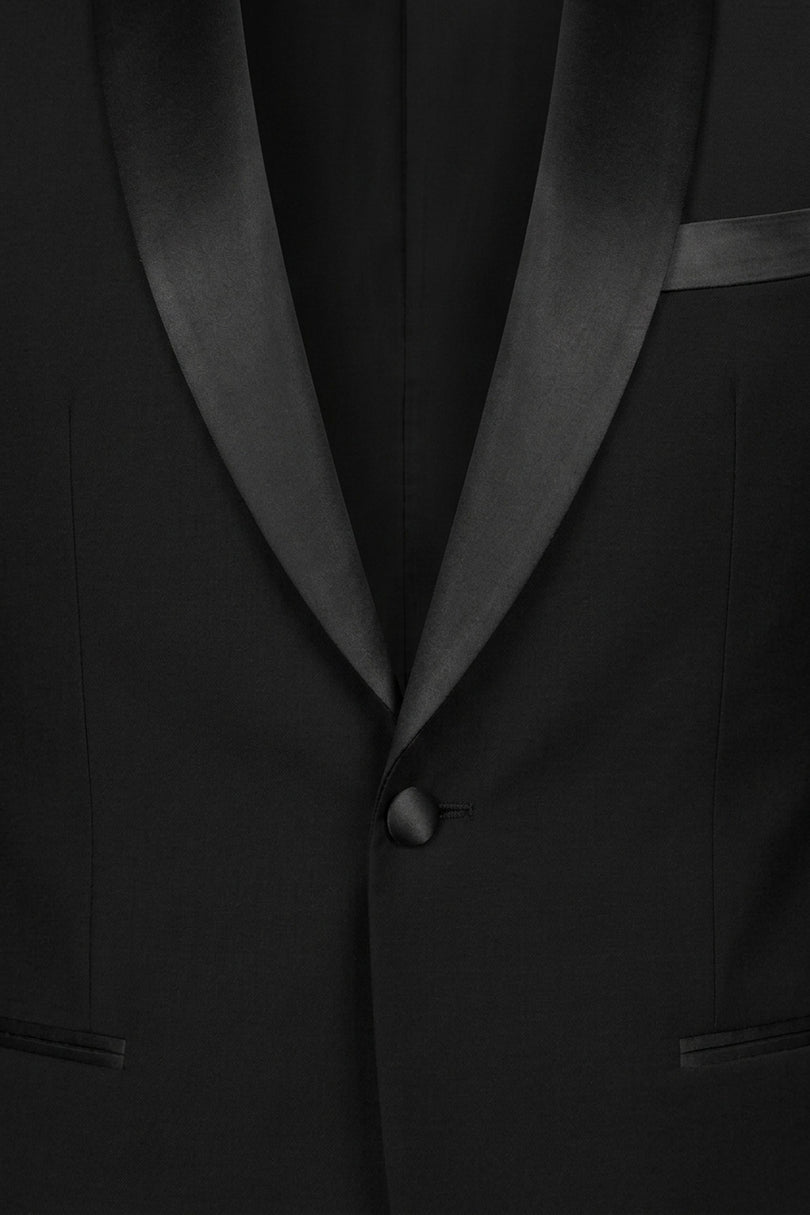 Shawl Lapel Tuxedo - Black - Lapel detail