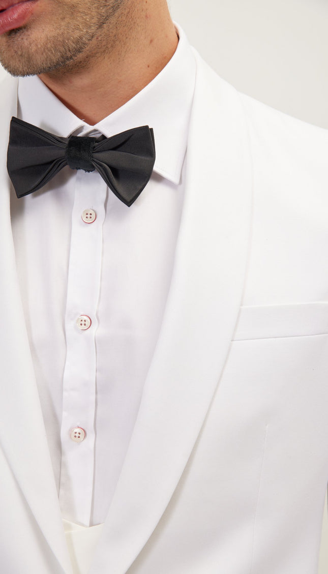 Shawl Lapel Tuxedo Jacket - White - Ron Tomson