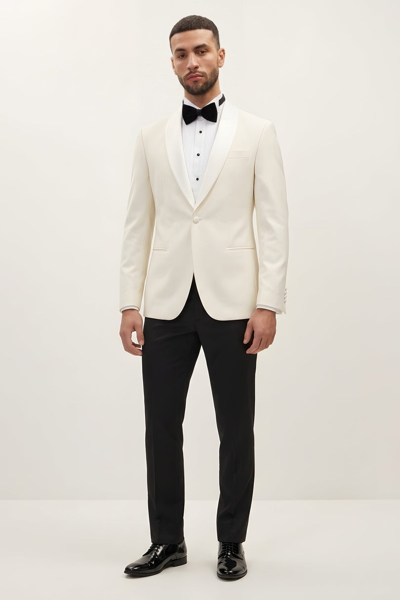 Shawl Lapel Tuxedo - White - Front