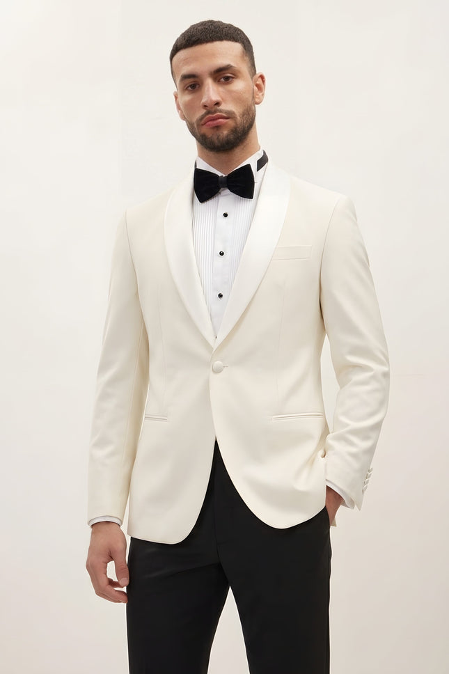 Shawl Lapel Tuxedo - White - Front (styled)