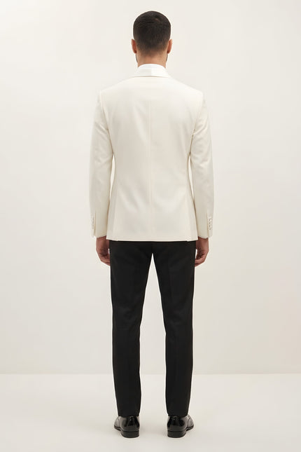 Shawl Lapel Tuxedo - White - Back