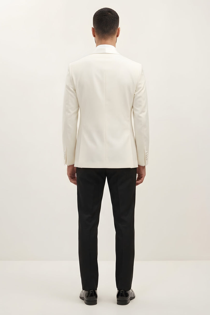 Shawl Lapel Tuxedo - White - Back