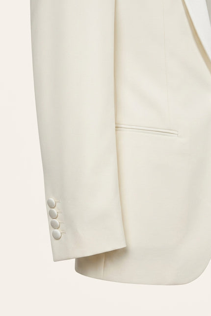 Shawl Lapel Tuxedo - White - Fabric detail