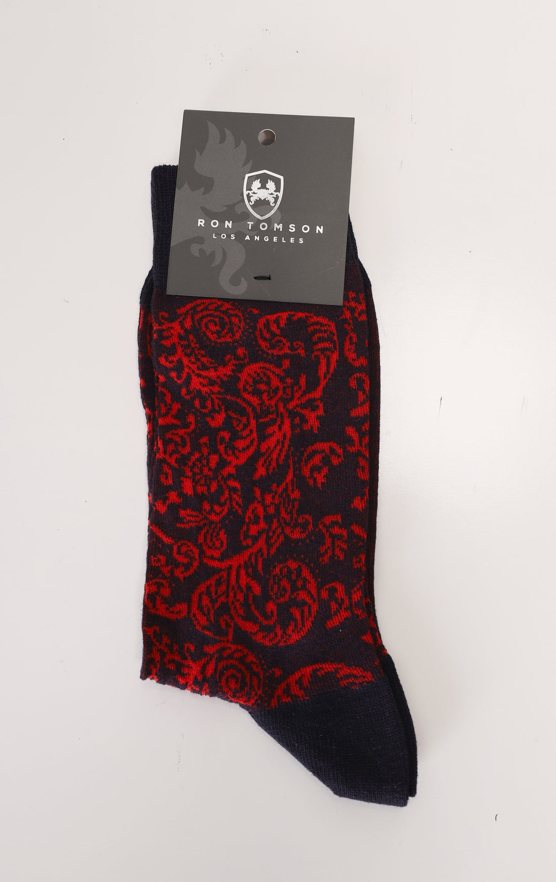 Black Red Paisley Sock