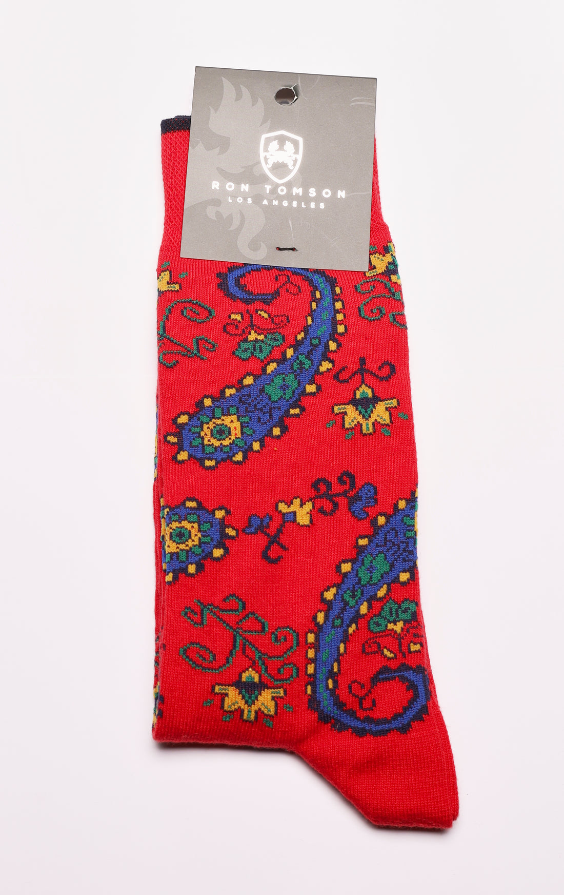 Red Blue Paisley Sock