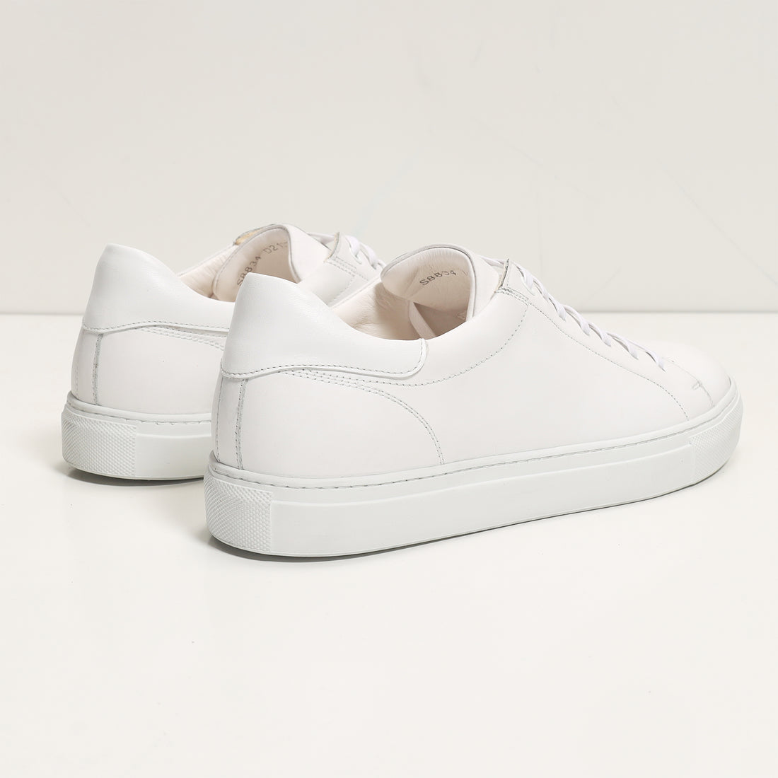 Genuine Leather Court Sneakers - White