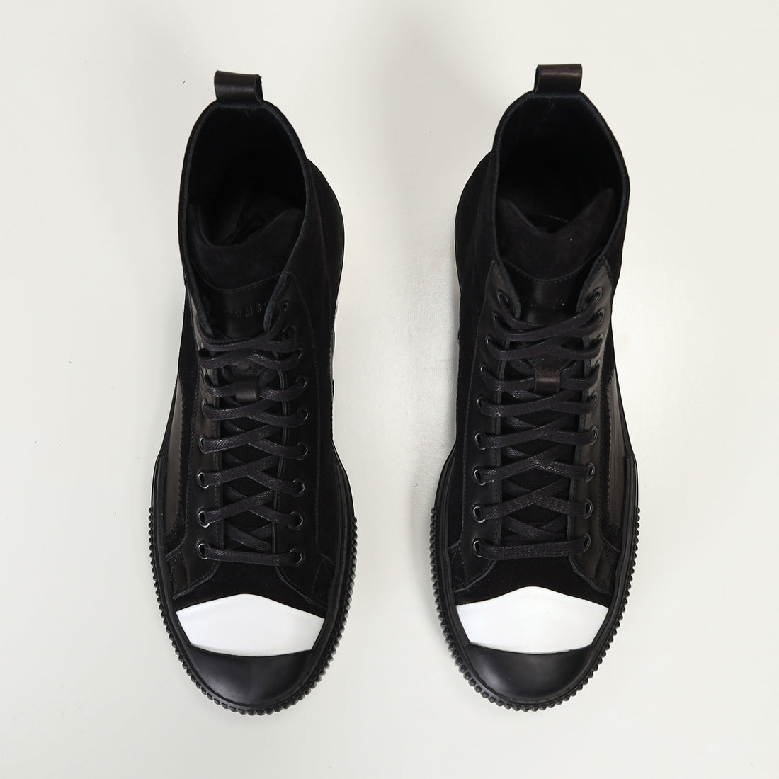 The King Leather and Suede High Tops - Black Suede