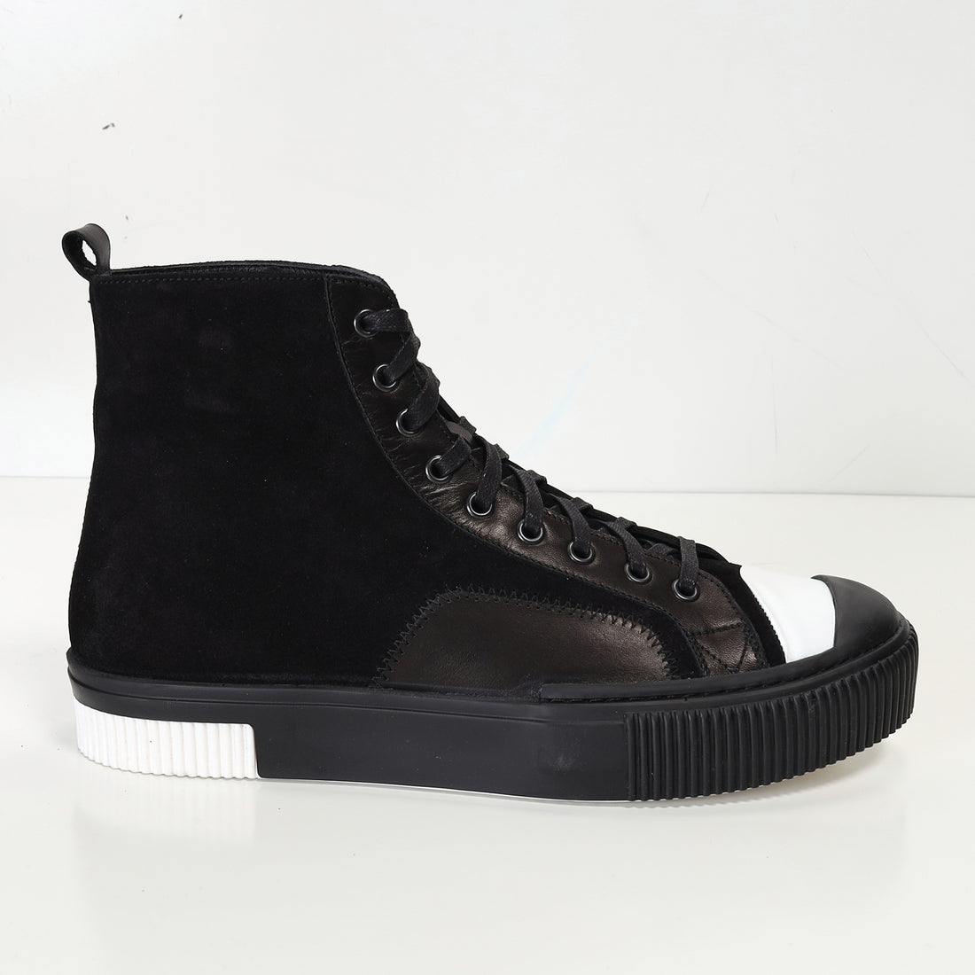The King Leather and Suede High Tops - Black Suede