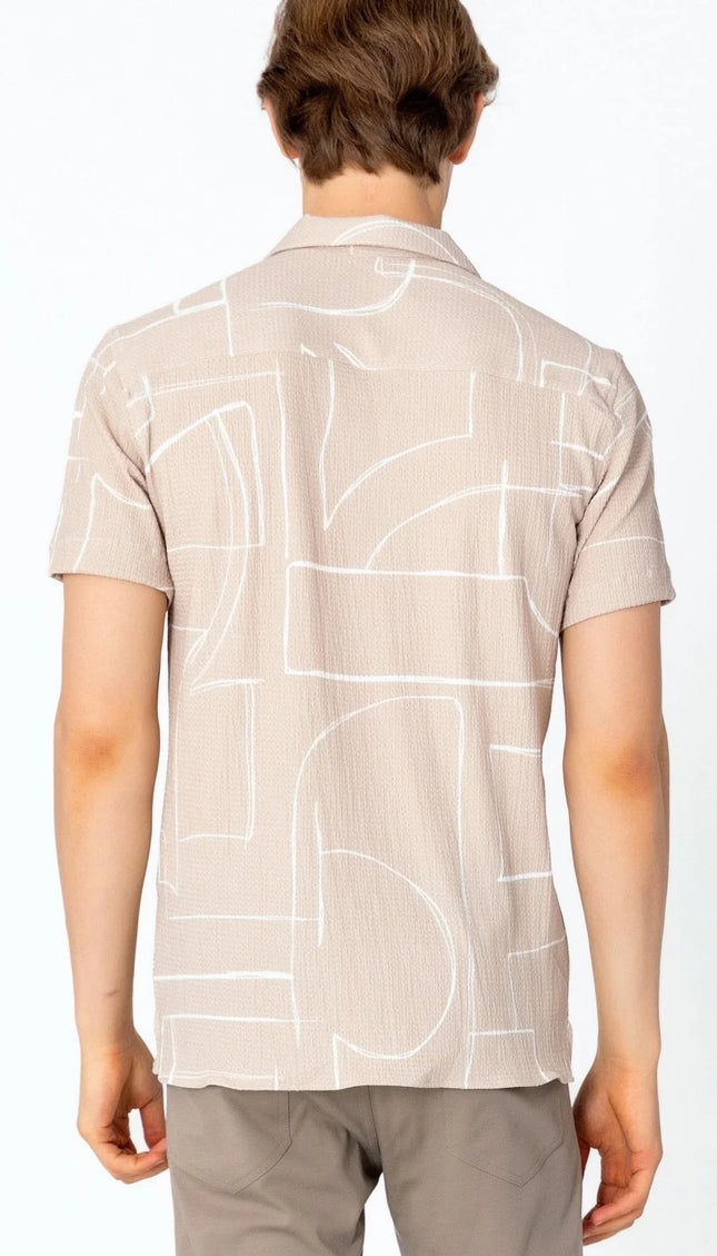 Short Sleeve Shirt - Beige - Ron Tomson